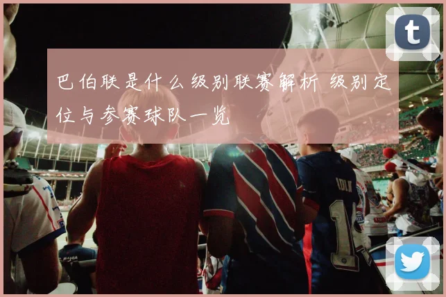 巴伯联是什么级别联赛解析 级别定位与参赛球队一览
